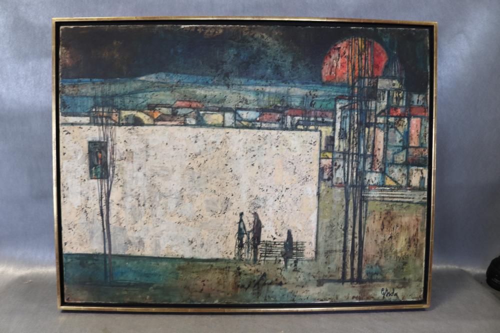 Giancarlo Isola abstract city scene painting comp