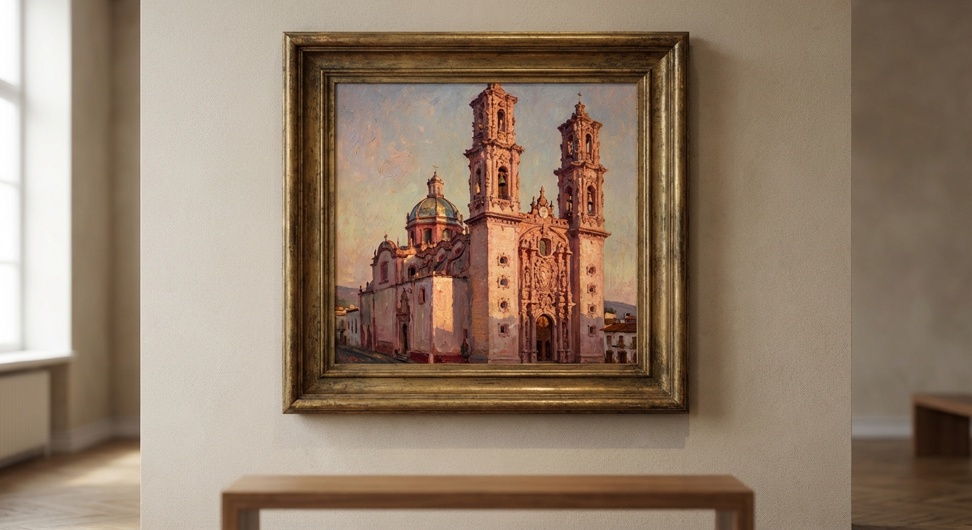 Reference image for documenting Santa Prisca Church painting appraisal factors including signature, medium, support, subject, frame, condition, dimensions, and provenance