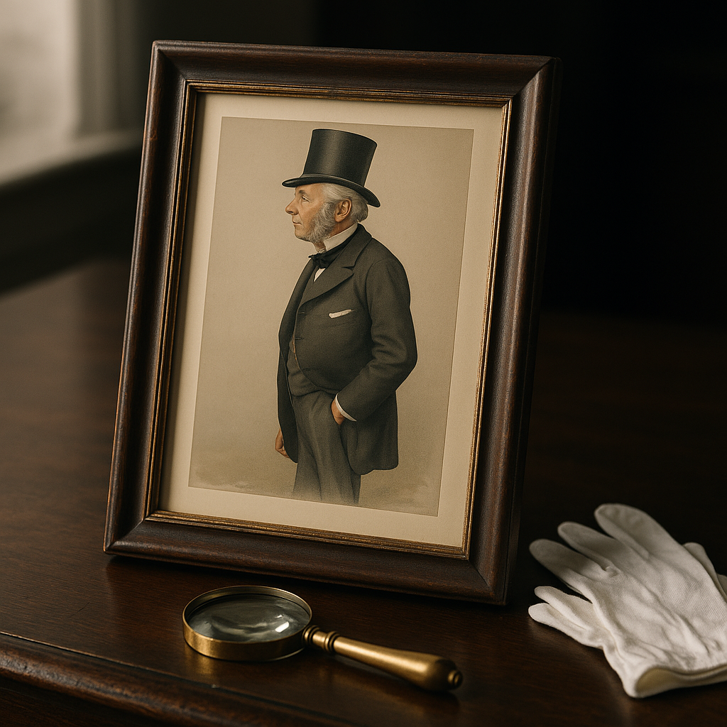 Spy Uncle Sam Ward Vanity Fair print reference with publication details, sheet size, color, margins, condition, and framing
