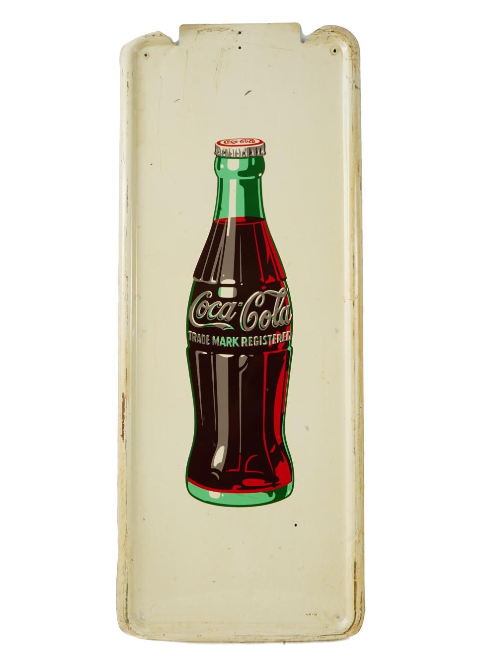 Auction comp thumbnail for VINTAGE COCA COLA BOTTLE ADVERTISING TIN SIGN (Antique Arena Inc, Lot 75)
