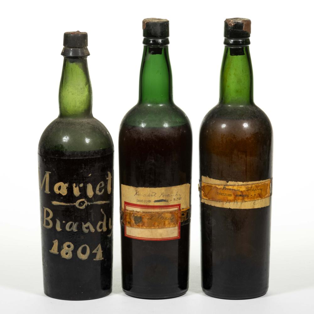 Auction comp thumbnail for 18TH / 19TH CENTURY WINE OR SPIRITS BOTTLES FROM THE CELLAR OF HEZEKIAH BEERS PIERREPONT (AMERICAN, 1763-1838), LOT OF THREE (Jeffrey S. Evans & Associates, Lot 50)