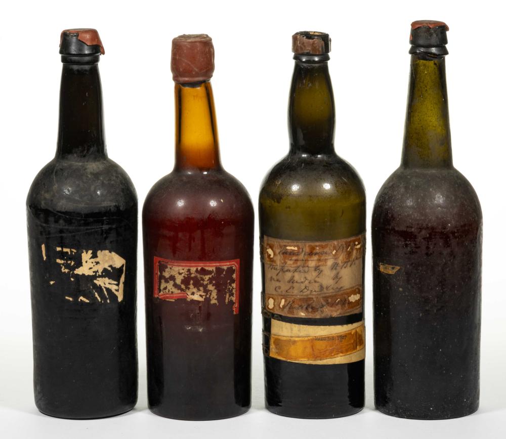 Auction comp thumbnail for 18TH / 19TH CENTURY WINE OR SPIRITS BOTTLES FROM THE CELLAR OF HEZEKIAH BEERS PIERREPONT (AMERICAN, 1763-1838), LOT OF FOUR (Jeffrey S. Evans & Associates, Lot 51)