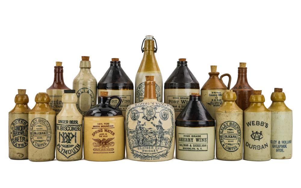 Auction comp thumbnail for English Ginger Beer, Stoneware Spirits Bottles (Merrill's Auctioneers & Appraisers, Lot 328)