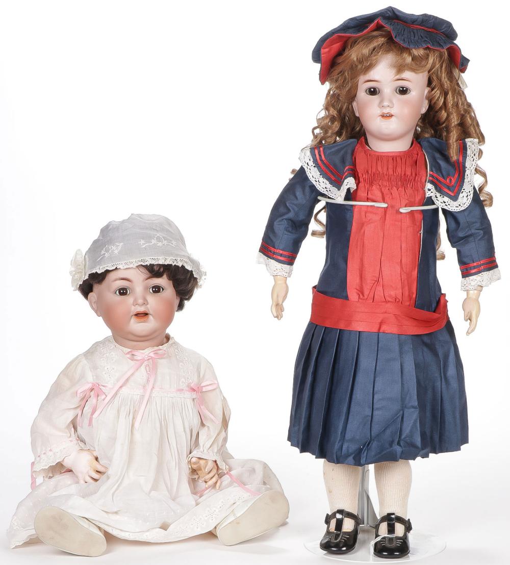 Auction comp thumbnail for 2 GERMAN BISQUE DOLLS INCL' FLIRTY EYED BABY (Jackson's International, Lot 670)