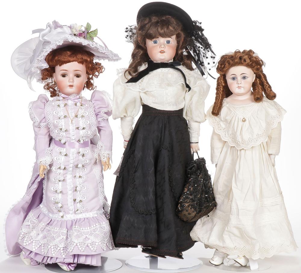 Auction comp thumbnail for THREE GERMAN BISQUE DOLLS (Jackson's International, Lot 700)