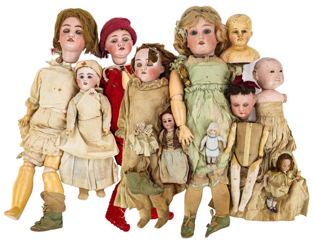 Auction comp thumbnail for Late 19th c German Bisque Dolls (Merrill's Auctioneers & Appraisers, Lot 307)