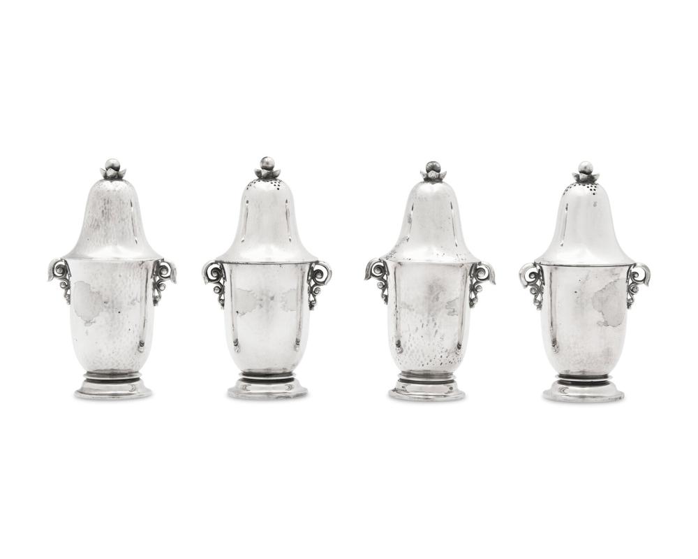 Auction comp thumbnail for A Group of Four Georg Jensen Silver Salt and Pepper Shakers (Freeman’s | Hindman, Lot 78)