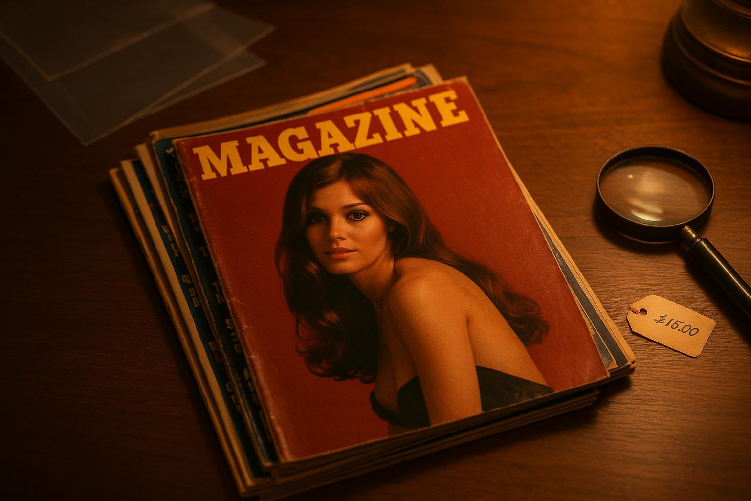 Reference still life for vintage Playboy magazine value including issue date, cover, centerfold, inserts, condition, completeness, grade, photos, and provenance