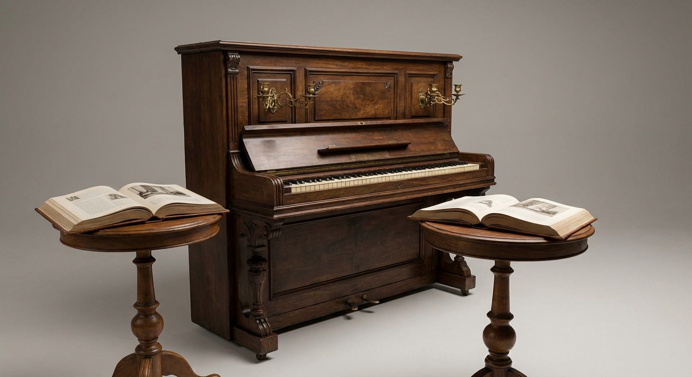 Antique upright piano value reference with maker, serial number, action, soundboard, keys, pedals, case, repairs, photos, and condition