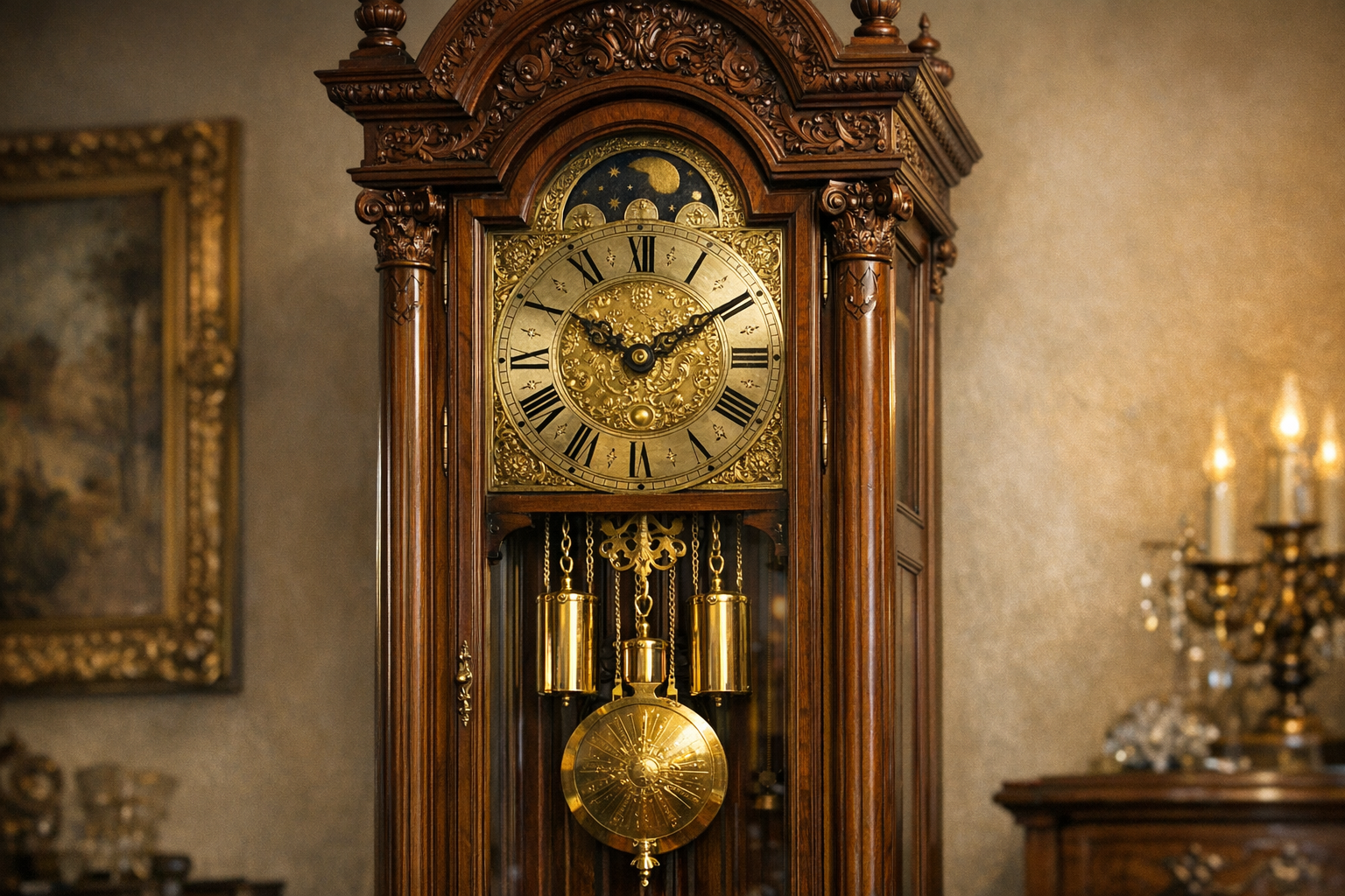 Antique clock value reference with maker, movement, case, dial, pendulum, weights, completeness, working state, photos, and repairs