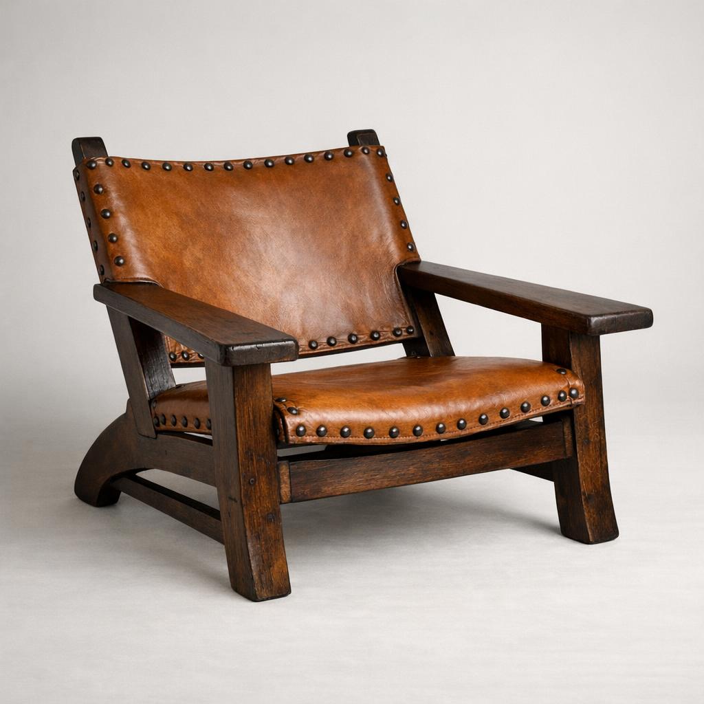 Venezuelan butaca chair value reference with frame, leather, joinery, hardware, patina, repairs, photos, and condition