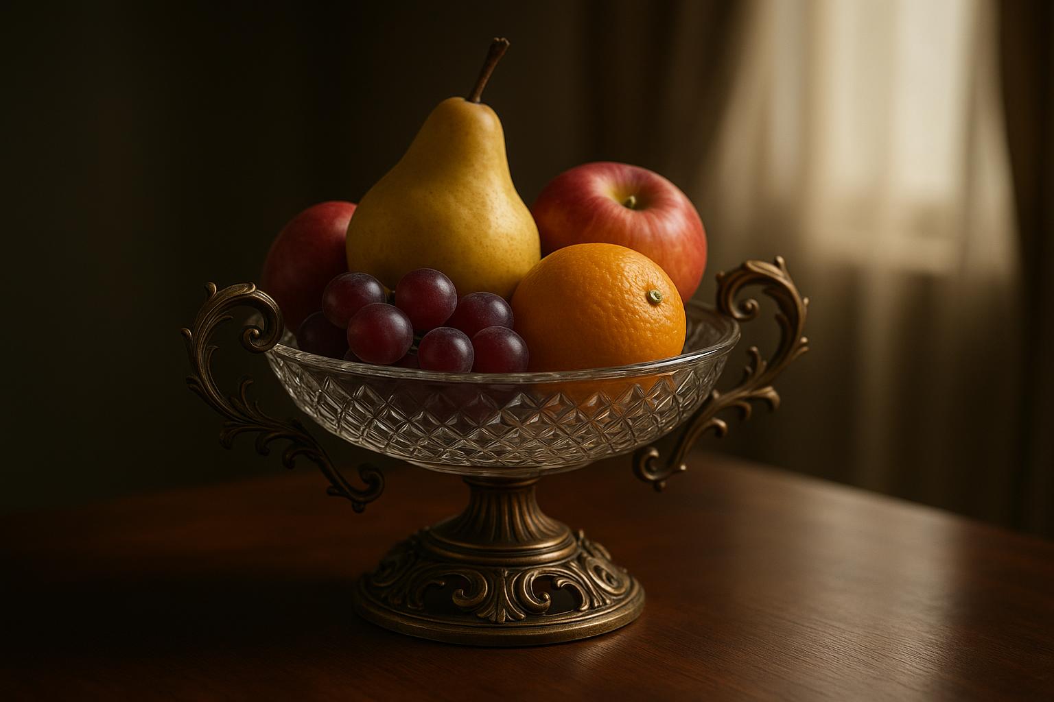 Victorian glass fruit plate reference with pressed-glass pattern, rim wear, mount, dimensions, and condition