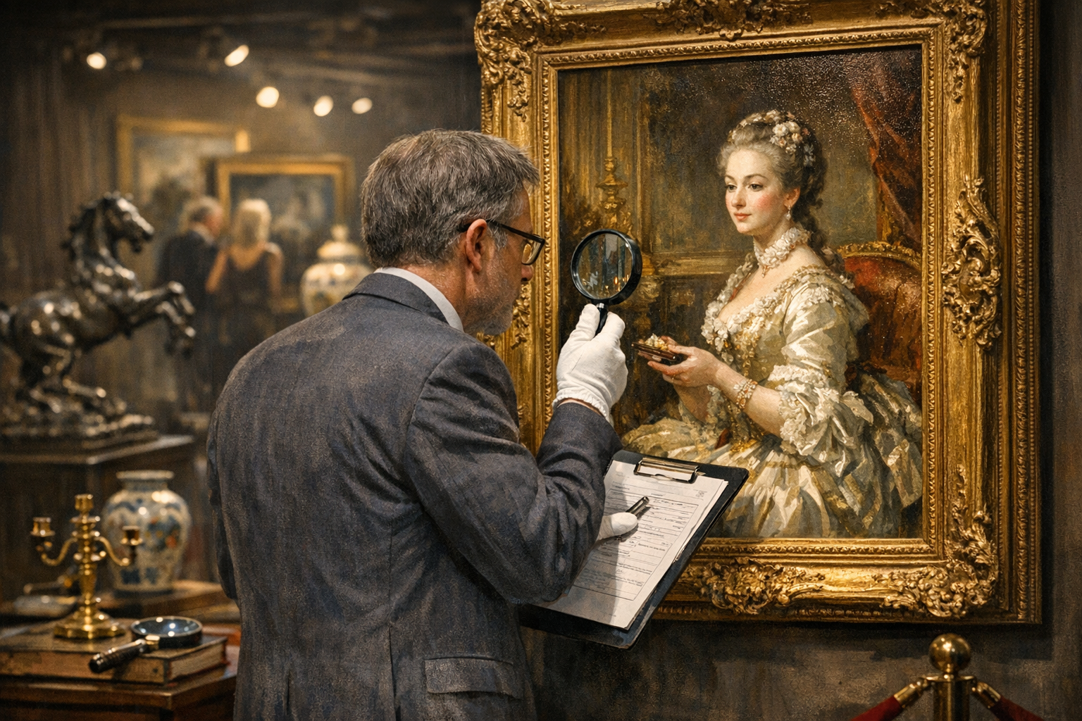 Art value reference with artist, provenance, condition, rarity, demand, photos, and market context