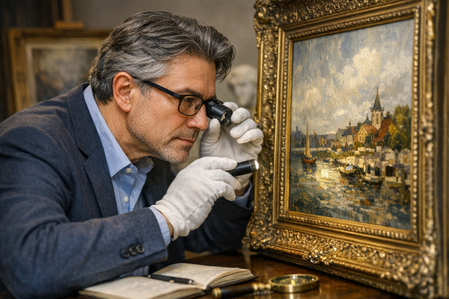 Art appraiser reference with role, inspection, research, value type, report scope, and limits