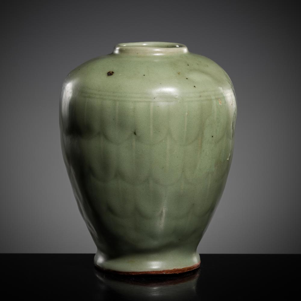 Longquan celadon vase Yuan to Ming auction comparable