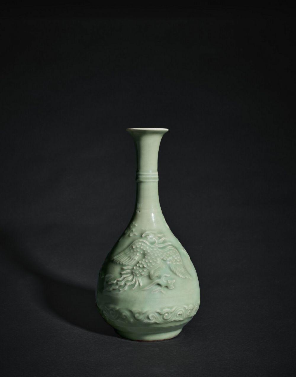 Longquan celadon phoenix vase Yuan dynasty Sotheby's auction comparable