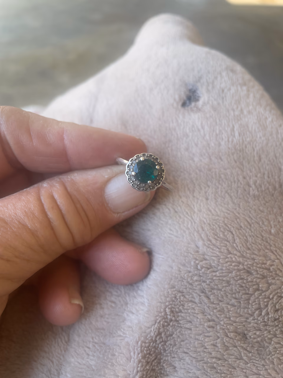 Vintage-inspired ring photographed for jewelry identification