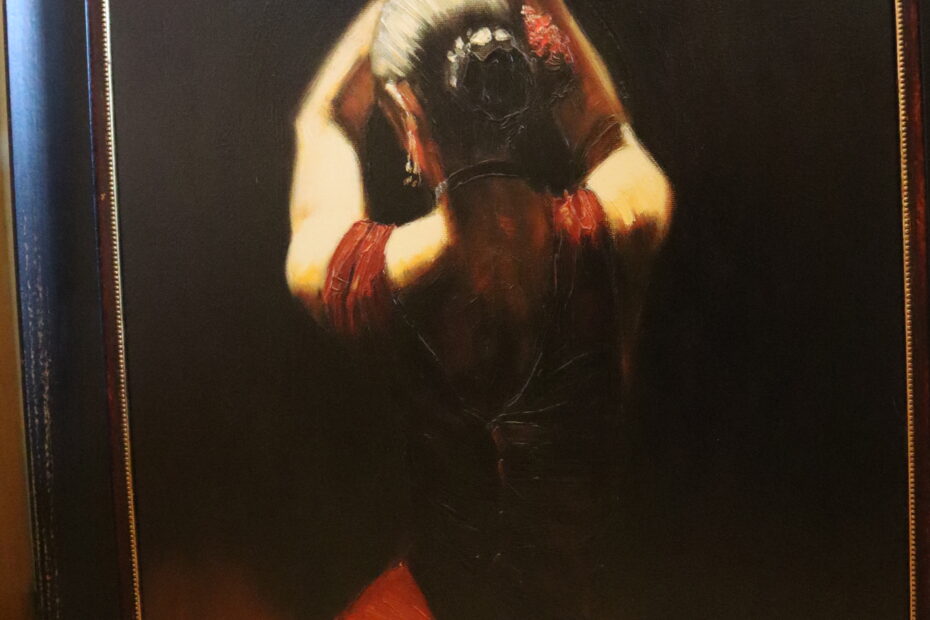 Flamenco Dancer in Red Dress Limited edition print (PP) Signed Numbered by Fabian Perez.